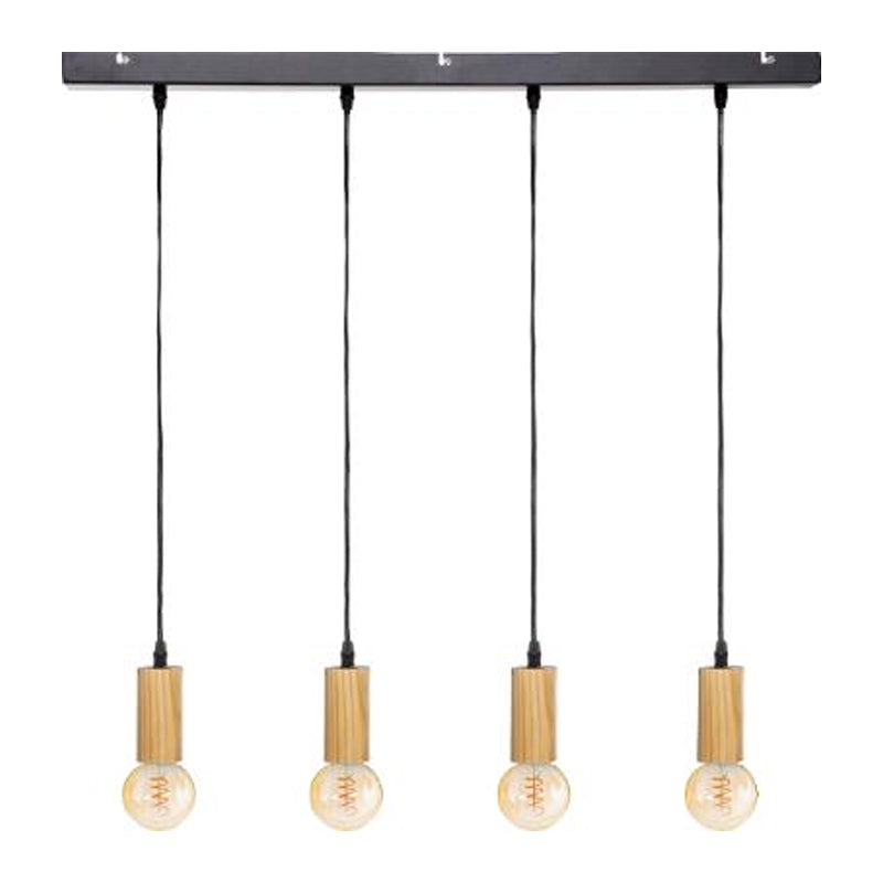 Ceiling light Nat pakoworld Ε27 in black-natural color 80x6x110cm