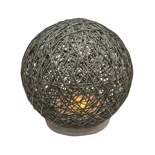 Table lamp Ball pakoworld in dark grey color with led D18,5x18cm