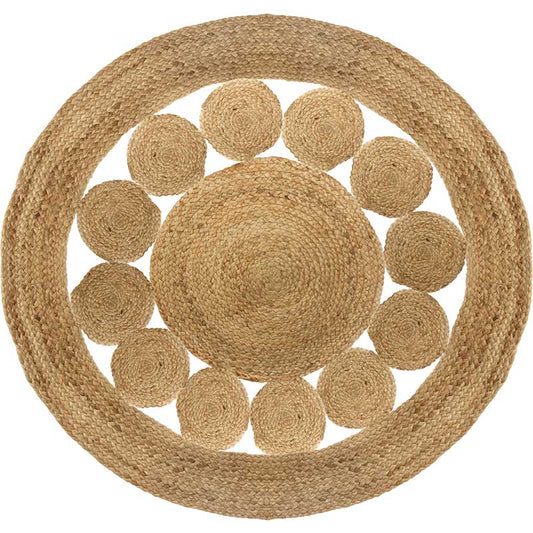 Lace carpet pakoworld jute natural D120x1cm