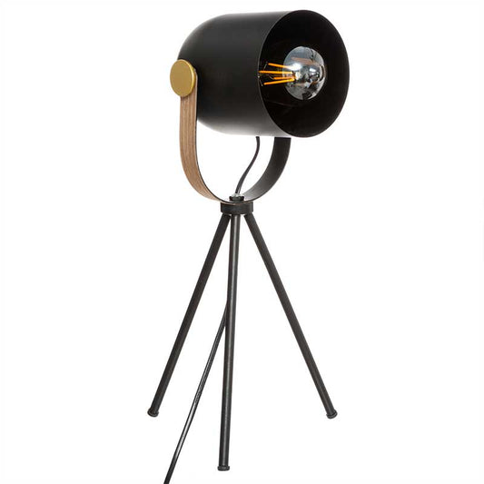 Bil pakoworld Ε27 table lamp black-golden 18x16x45cm