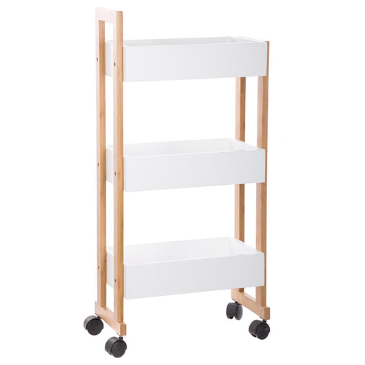 3-Tier trolley Jastin pakoworld bamboo natural 38x20x80cm