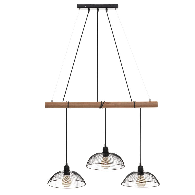 Timmy pakoworld three-light ceiling lamp E27 black-natural 70x70x150cm