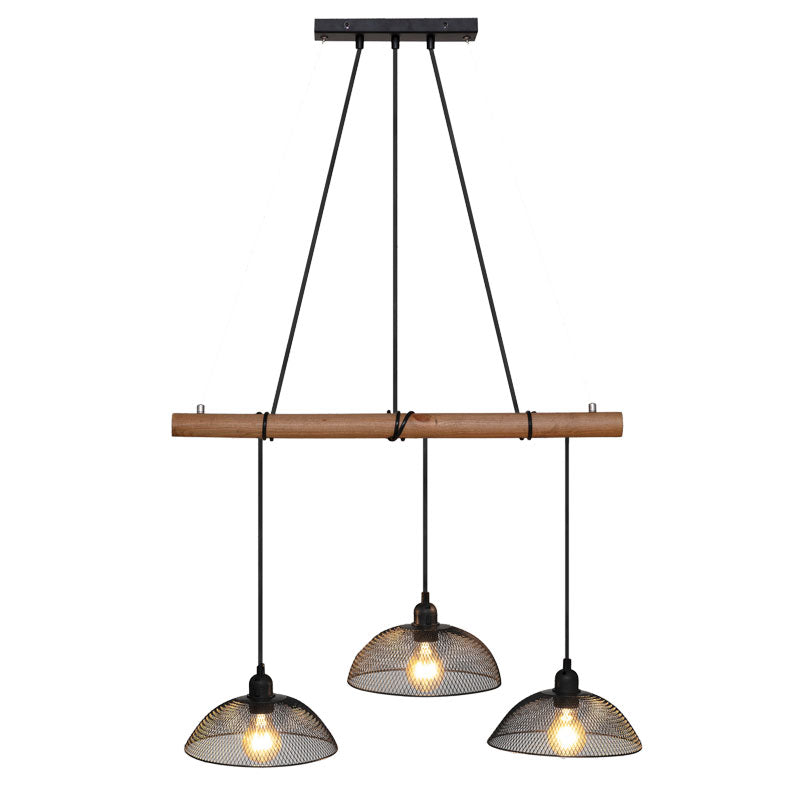 Timmy pakoworld three-light ceiling lamp E27 black-natural 70x70x150cm