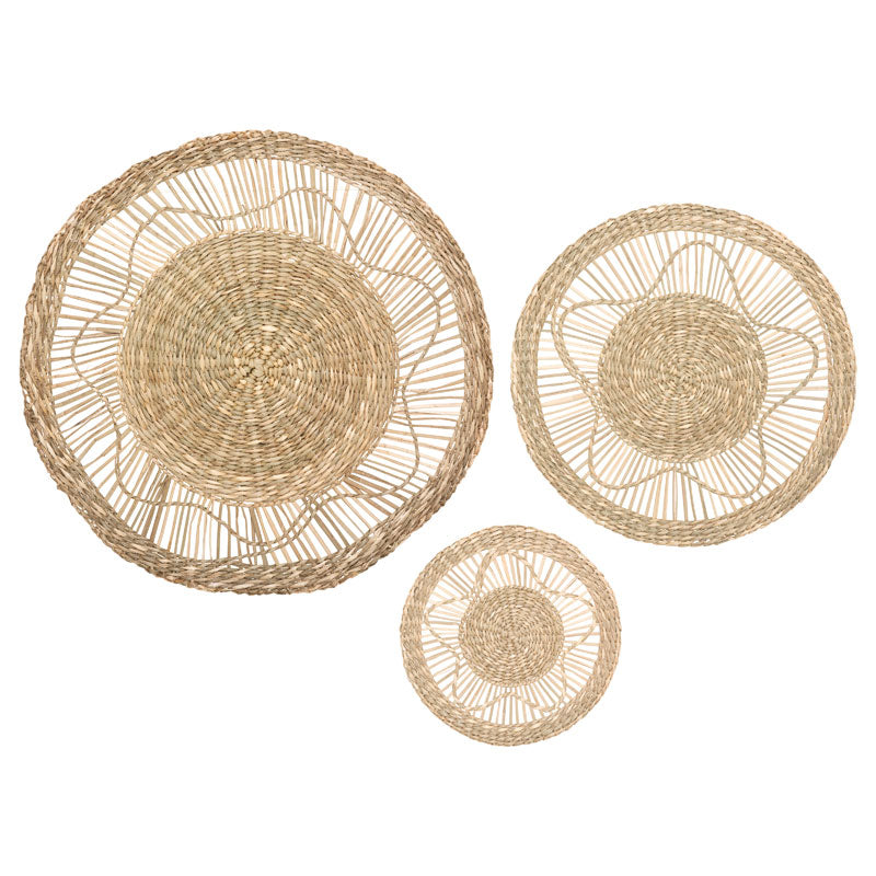 Wall deco Lela pakoworld set 3 pieces natural color