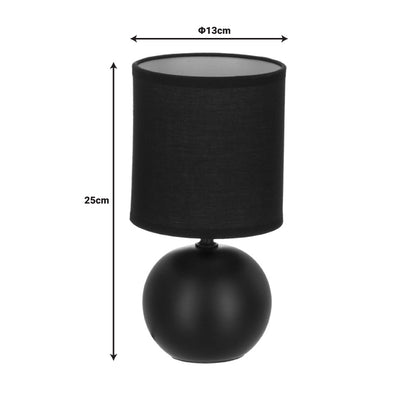 Table lamp PWL-1210 E14 60W ceramic black D13x25cm