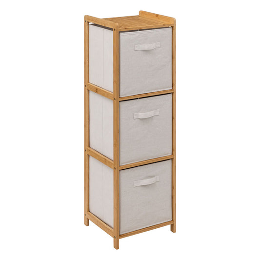 3-tier floor shelf Lardy pakoworld bambou natural-white 35x33x109.5cm