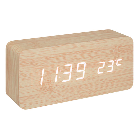 Table clock Gamiel pakoworld natural color mdf 15x4x7cm