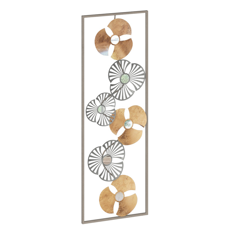 Wall deco Blomma pakoworld antique golden metal 31x3.5x90cm