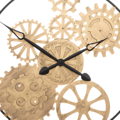 Wall clock Isea pakoworld golden-black metal D90x4.5cm