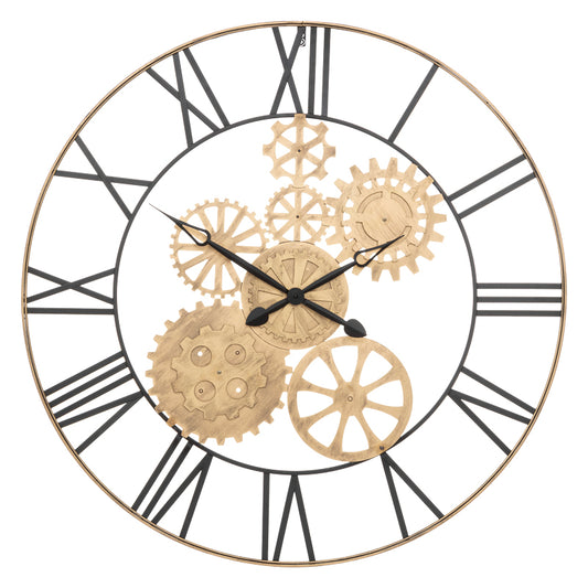 Wall clock Isea pakoworld golden-black metal D90x4.5cm