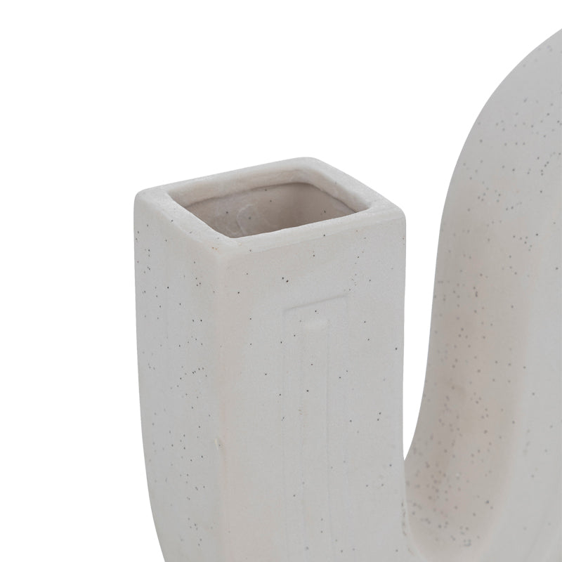 Vase Snaky pakoworld ceramic in white color 25x5x21cm