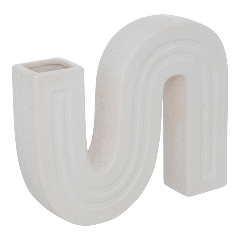 Vase Snaky pakoworld ceramic in white color 25x5x21cm