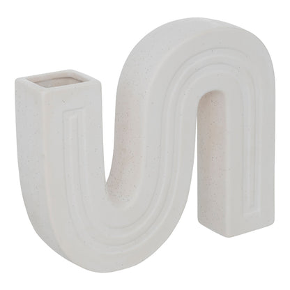 Vase Snaky pakoworld ceramic in white color 25x5x21cm