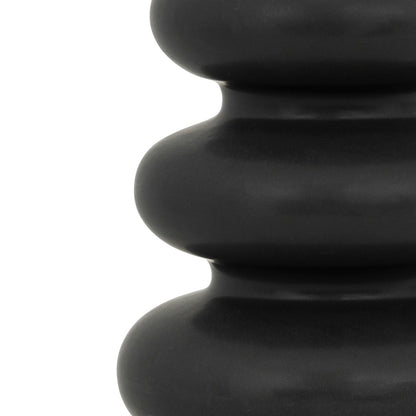 Vase Zerve pakoworld ceramic in black color D15.2x25cm