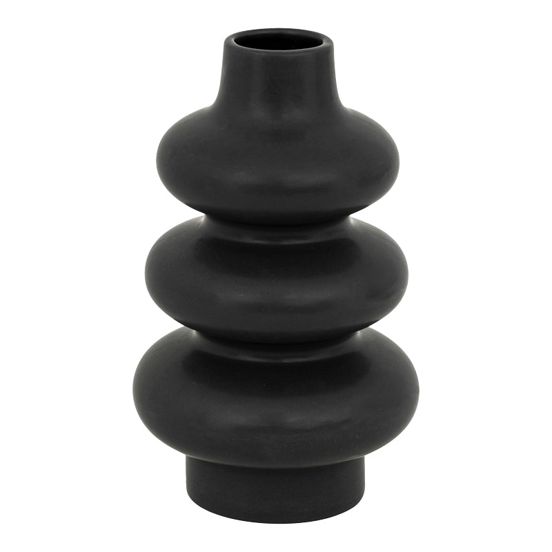 Vase Zerve pakoworld ceramic in black color D15.2x25cm