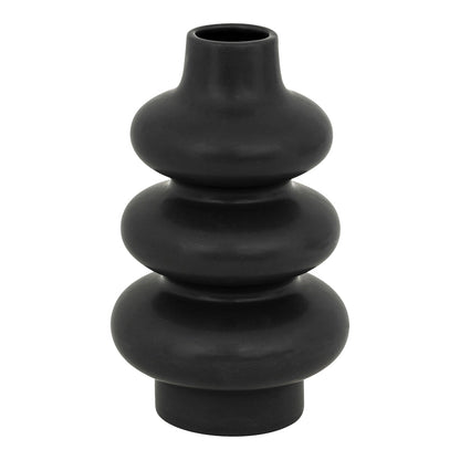 Vase Zerve pakoworld ceramic in black color D15.2x25cm
