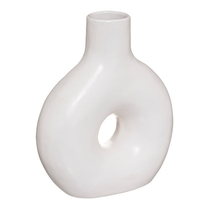 Vase Wanif pakoworld ceramic in white color 17x7x19.5cm