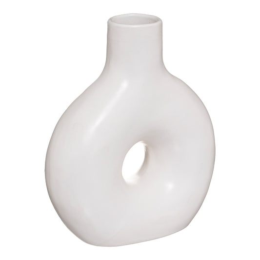 Vase Wanif pakoworld ceramic in white color 17x7x19.5cm