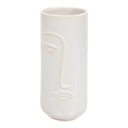 Vase Facebo pakoworld ceramic in white-beige color D11x25cm