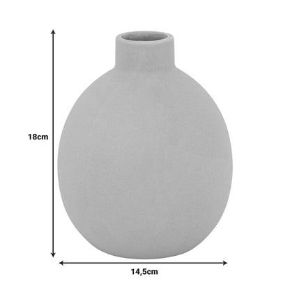 Vase Rozerie pakoworld ceramic in beige color D14,5x18cm