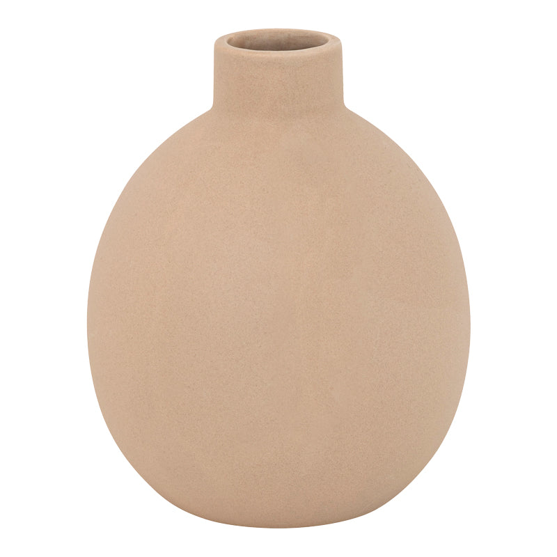 Vase Rozerie pakoworld ceramic in beige color D14,5x18cm