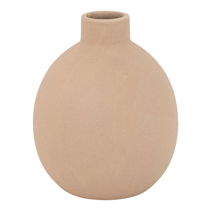 Vase Rozerie pakoworld ceramic in beige color D14,5x18cm