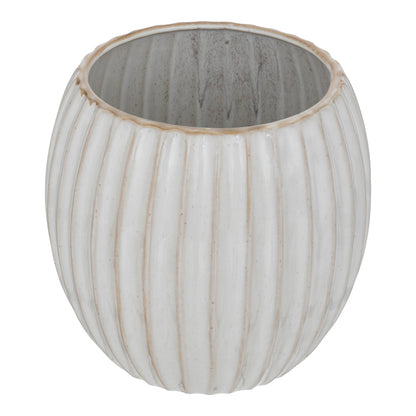 Vase Ferdan pakoworld ceramic in white-beige color D19x18cm