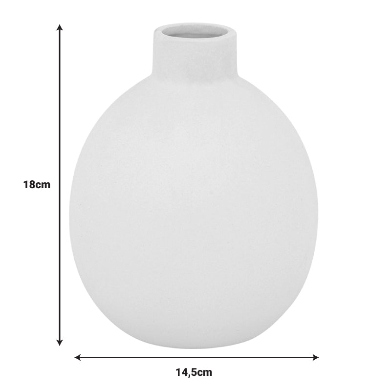 Vase Rozerie pakoworld ceramic in cream color D14,5x18cm