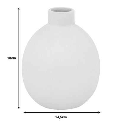 Vase Rozerie pakoworld ceramic in cream color D14,5x18cm