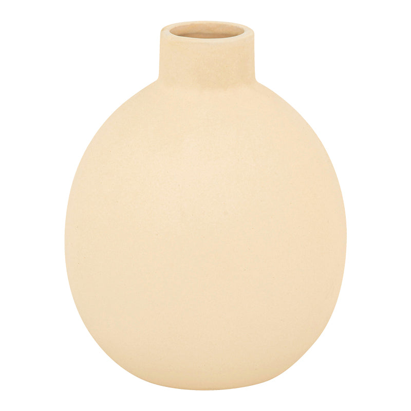 Vase Rozerie pakoworld ceramic in cream color D14,5x18cm