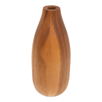 Vase Strezio pakoworld ceramic in natural-walnut color D8x18cm