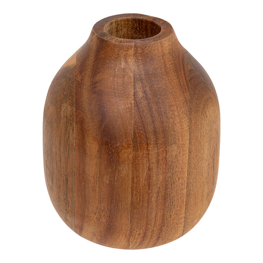 Vase Strezio pakoworld ceramic in natural-walnut color D10x12cm