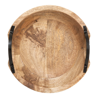 Deco tray Evria mango wood in natural color 30x30x8cm
