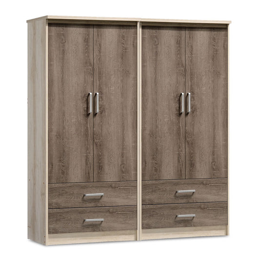 Wardrobes Olympus pakoworld with 4 doors and 4 drawers in castillo-toro color 162x57x183cm