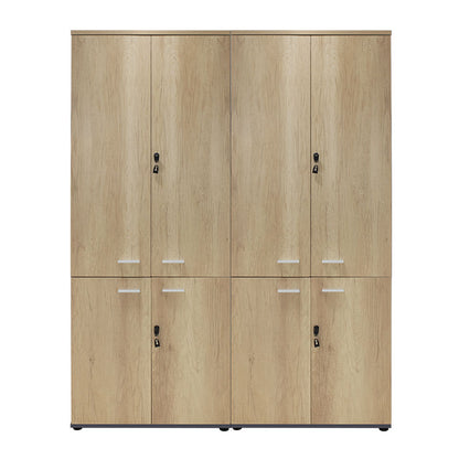 Wardrobes Lotus pakoworld with 4 doors in oak-dark grey color 160x40x200cm