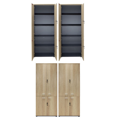 Wardrobes Lotus pakoworld with 4 doors in oak-dark grey color 160x40x200cm