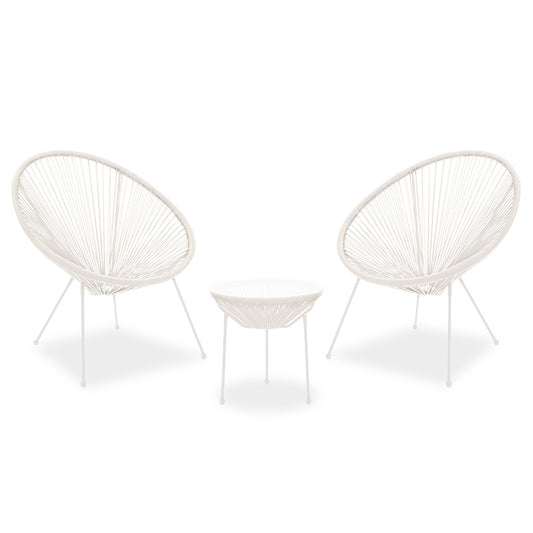 Lounge set 3pcs Acapulco pakoworld metal-pe white