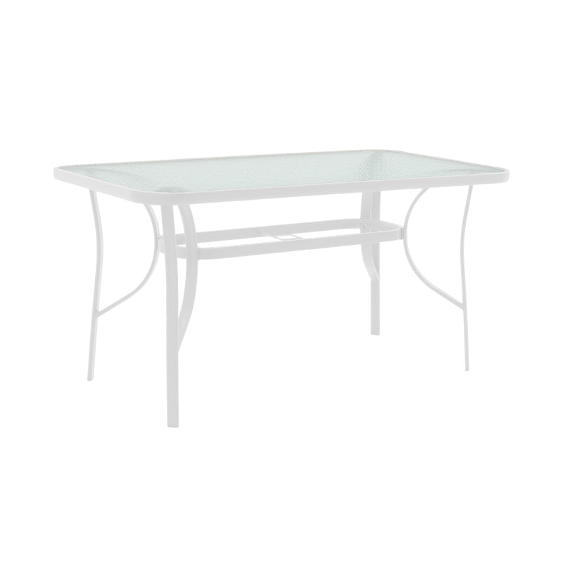 Dining table Ensure-Obbi I set of 5 metal-pe white