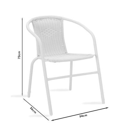 Dining table Ensure-Obbi I set of 5 metal-pe white
