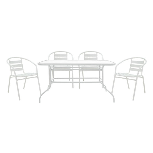 Dining set 5pcs Valor-Tade set 5pcs pakoworld metal white