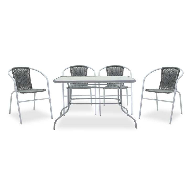 Dining set 5pcs Valor-Obbi pakoworld metal-pe gray