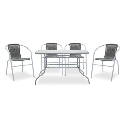 Dining set 5pcs Valor-Obbi pakoworld metal-pe gray