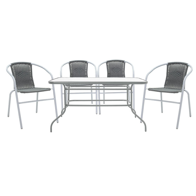 Dining set 5pcs Valor-Tade pakoworld metal-pe gray