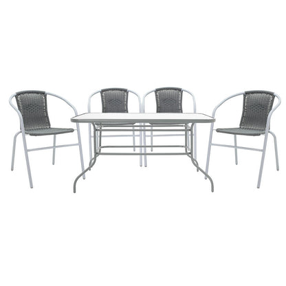 Dining set 5pcs Valor-Tade pakoworld metal-pe gray