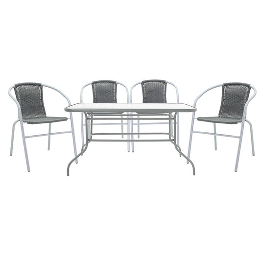 Dining set 5pcs Valor-Tade pakoworld metal-pe gray