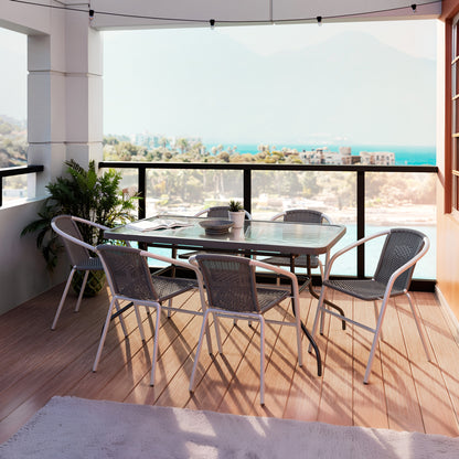 Dining set 7pcs Valor-Obbi pakoworld metal-pe gray