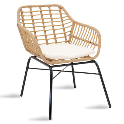 Lounge Gaus-Naoki set 3pcs pakoworld metal black-pe natural