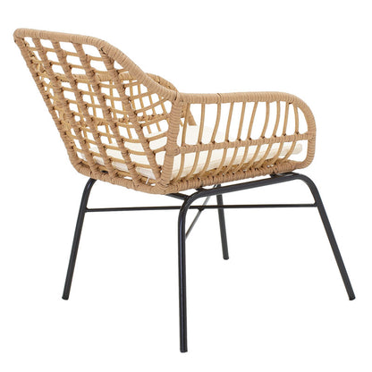 Lounge Gaus-Naoki set 3pcs pakoworld metal black-pe natural