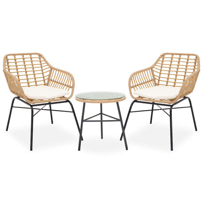 Lounge Gaus-Naoki set 3pcs pakoworld metal black-pe natural