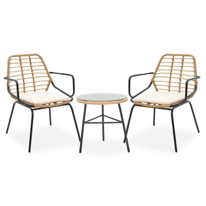 Lounge set 3pcs Gaus-Naoki pakoworld metal-black-pe natural